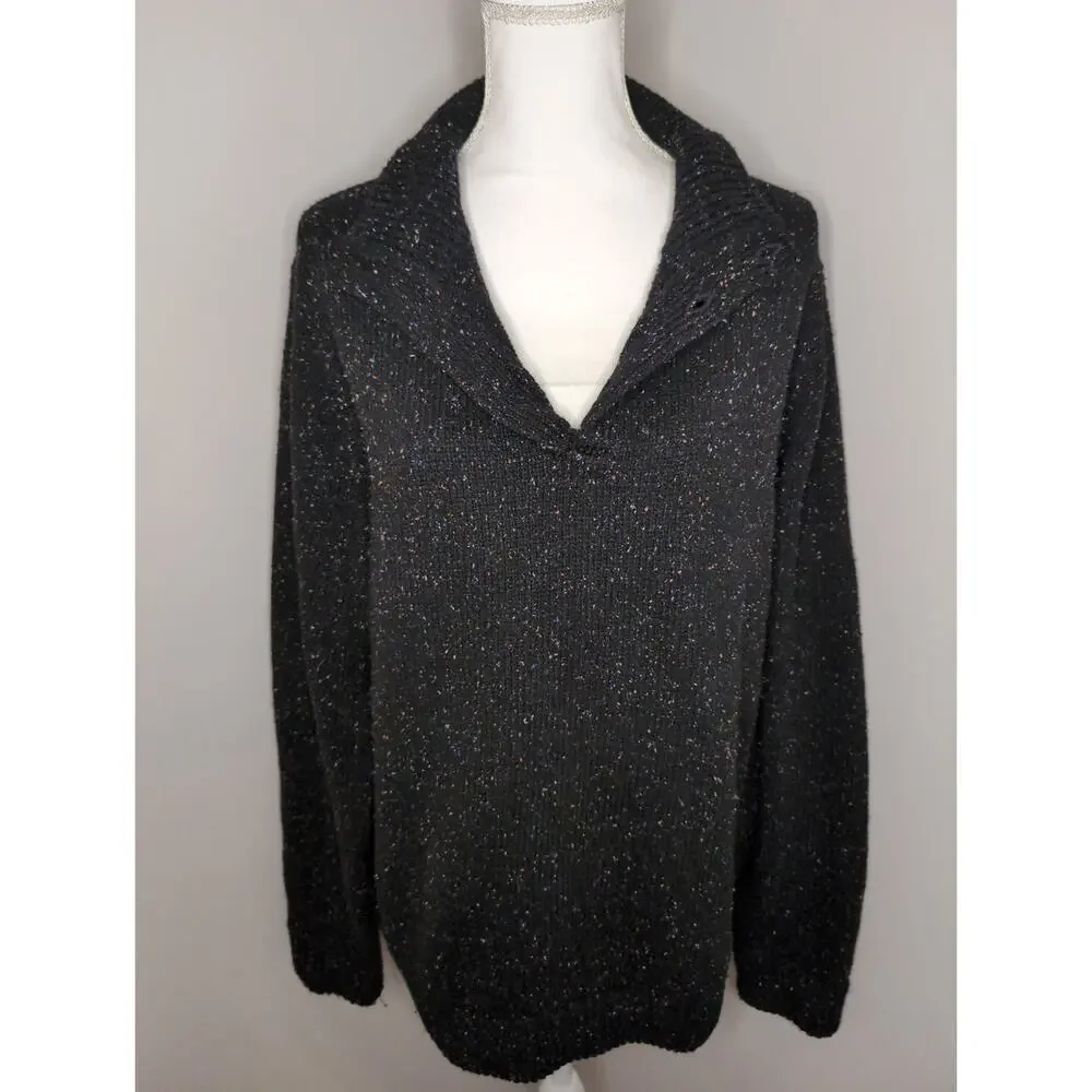 Patagonia Mock Neck Button Pullover Sweater L Cozy Knit